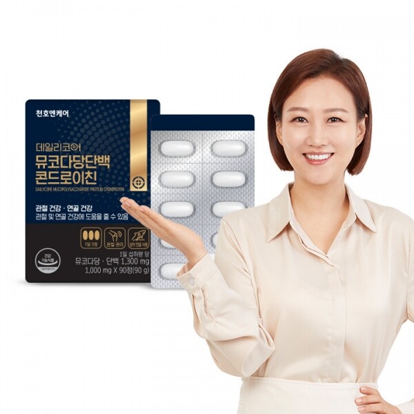 우주스토어,[5월 식품기획][1+1] 데일리코어 뮤코다당단백 콘드로이친 1,000mgx90정(총 180정)+쇼핑백 증정