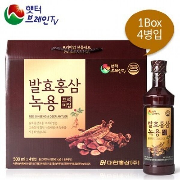 우주스토어,[대한홍삼] 발효홍삼 녹용 프리미엄 500ml*4병