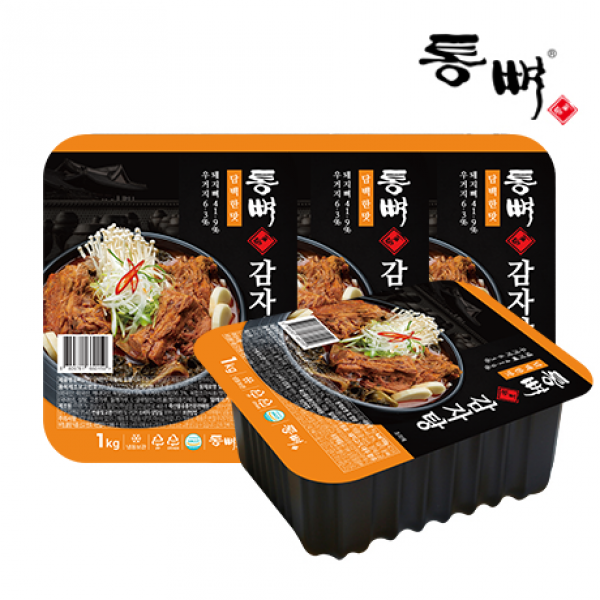 우주스토어,[통뼈감자탕] 일 5000그릇 맛집 통뼈 감자탕 1kg x 4개입(담백/칼칼맛)