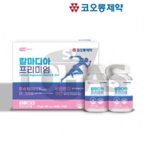 코오롱제약 칼마디아 프리미엄_칼슘 마그네슘 비타민D 아연 1,000mg×60정×2병(120g)/2개월분