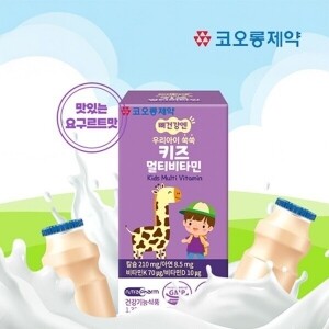 코오롱제약 뼈건강엔 우리아이 쑥쑥 키즈 멀티비타민 1350mg * 60정