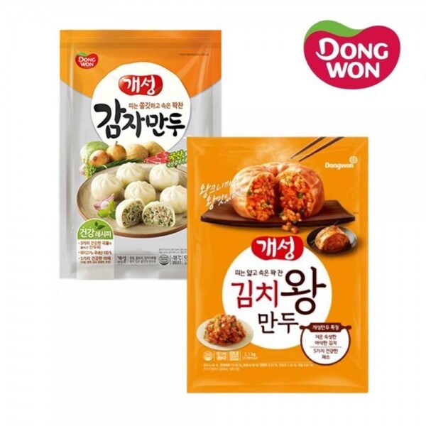 우주스토어,동원 개성 김치왕만두 2.1kg X 1봉 + 감자만두 1.9kg X 1봉