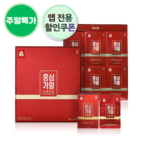 우주스토어,[주말특가][앱쿠폰 5천원][정관장] 홍삼가활 50ml*30포